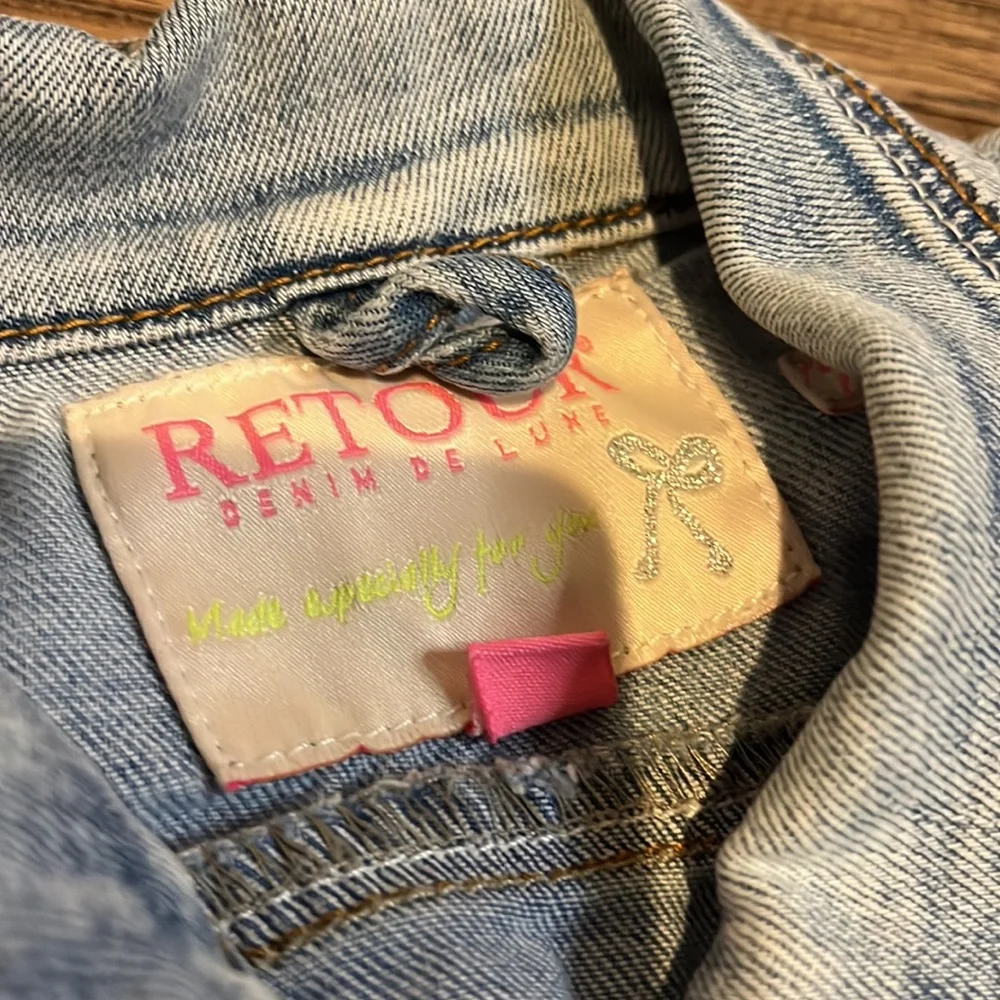 Retour girls Dutch cropped denim embroidered jacket size 6 - Picture 5 of 7